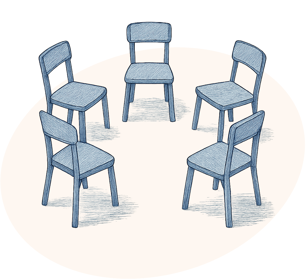 MT stoelen in cirkel